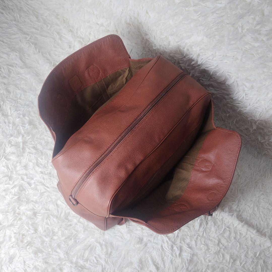 【希少/入手困難/廃盤品】モリタカバン レザー ボストンバッグ 2way 茶色