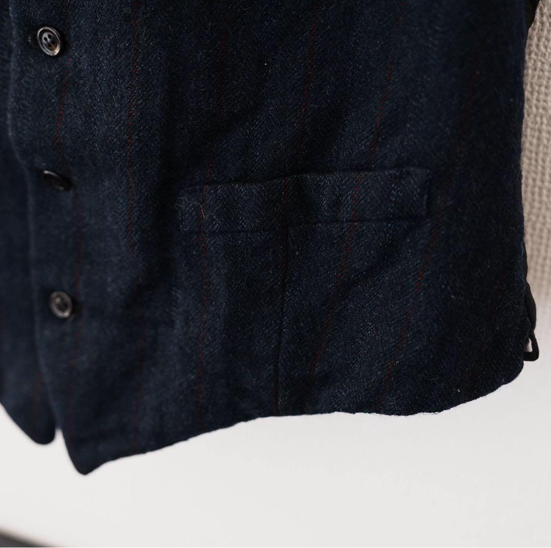 【希少】20s 30s ヴィンテージ フランス製ウールベスト 針刺しシンチバック