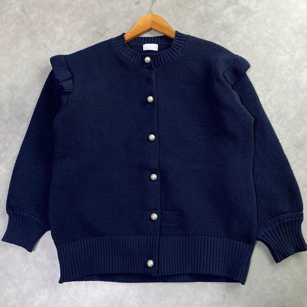 極美品 SONO パイソンニッティングカーディガン 2025 パール ネイビー