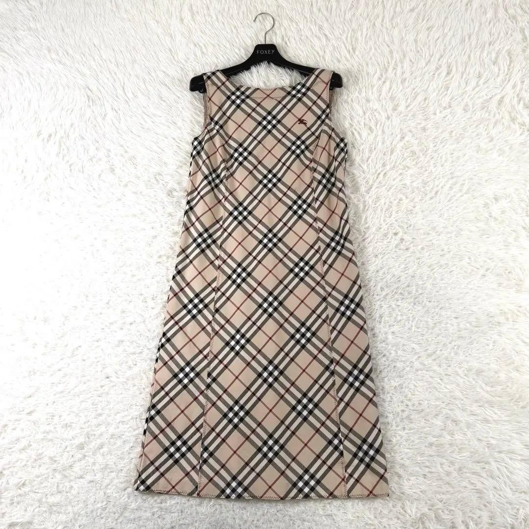 バーバリーブルーレーベル ノースリーブワンピース ノバチェック ホースロゴ M