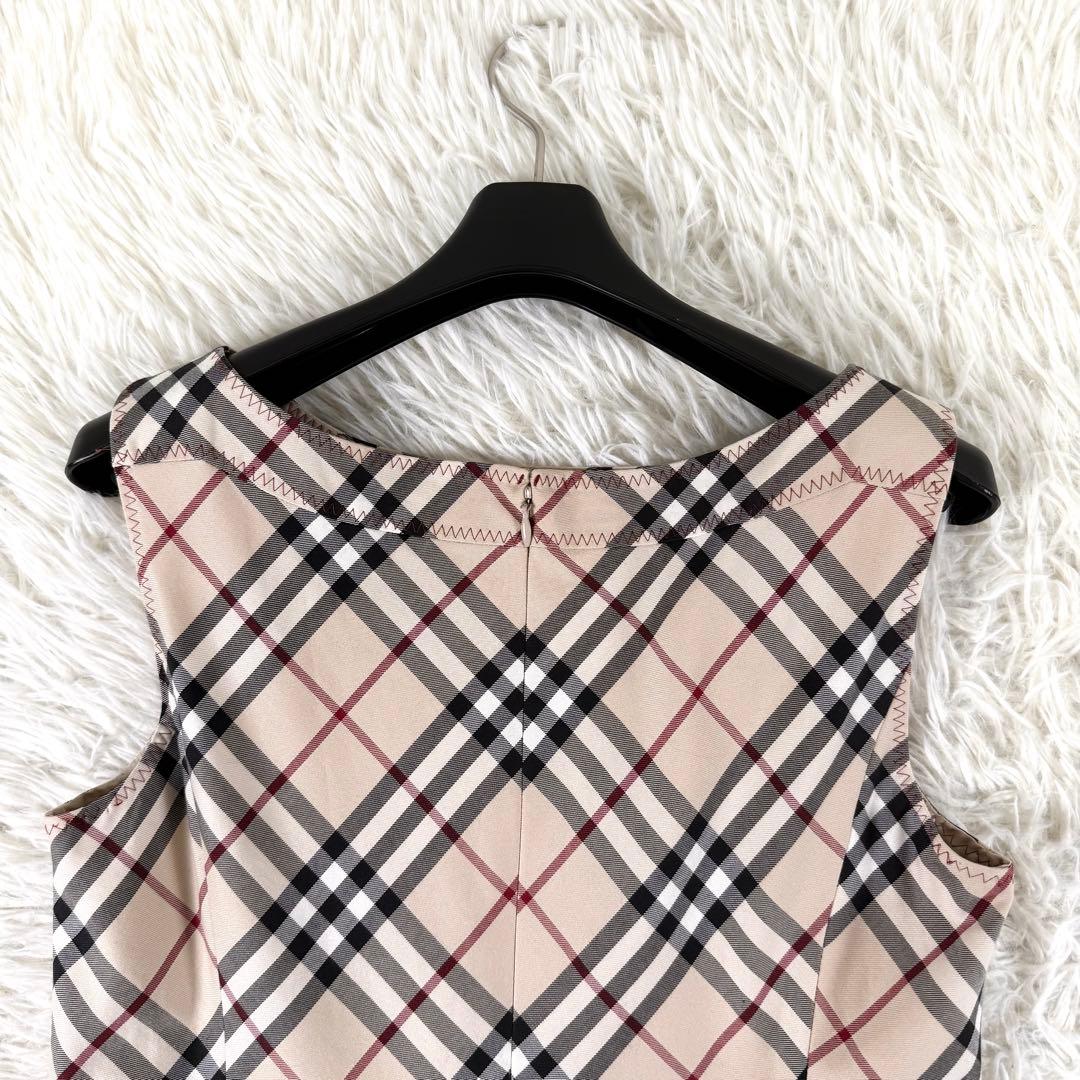 バーバリーブルーレーベル ノースリーブワンピース ノバチェック ホースロゴ M