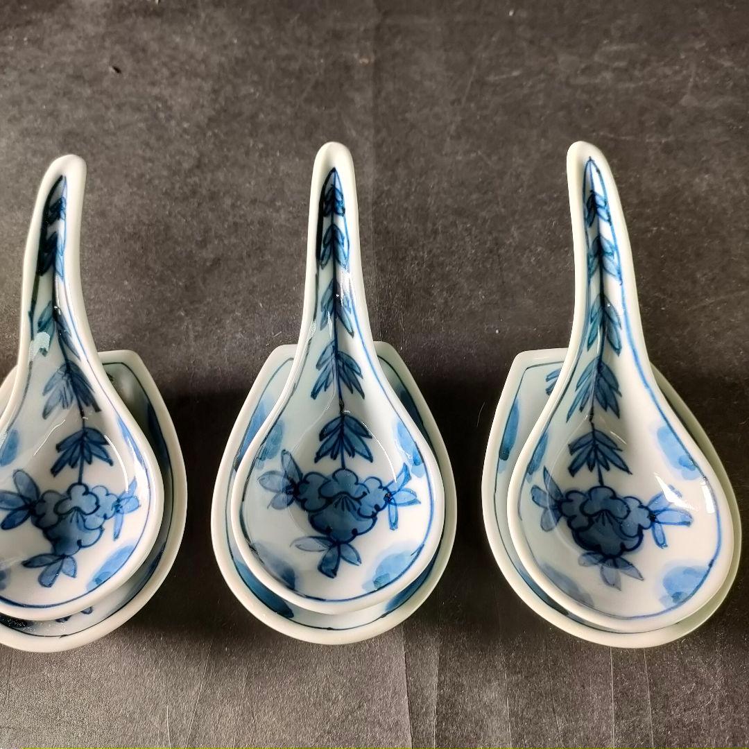 C1-6/源右衛門窯/染付牡丹絵5客組/共箱/蓮華/懐石道具