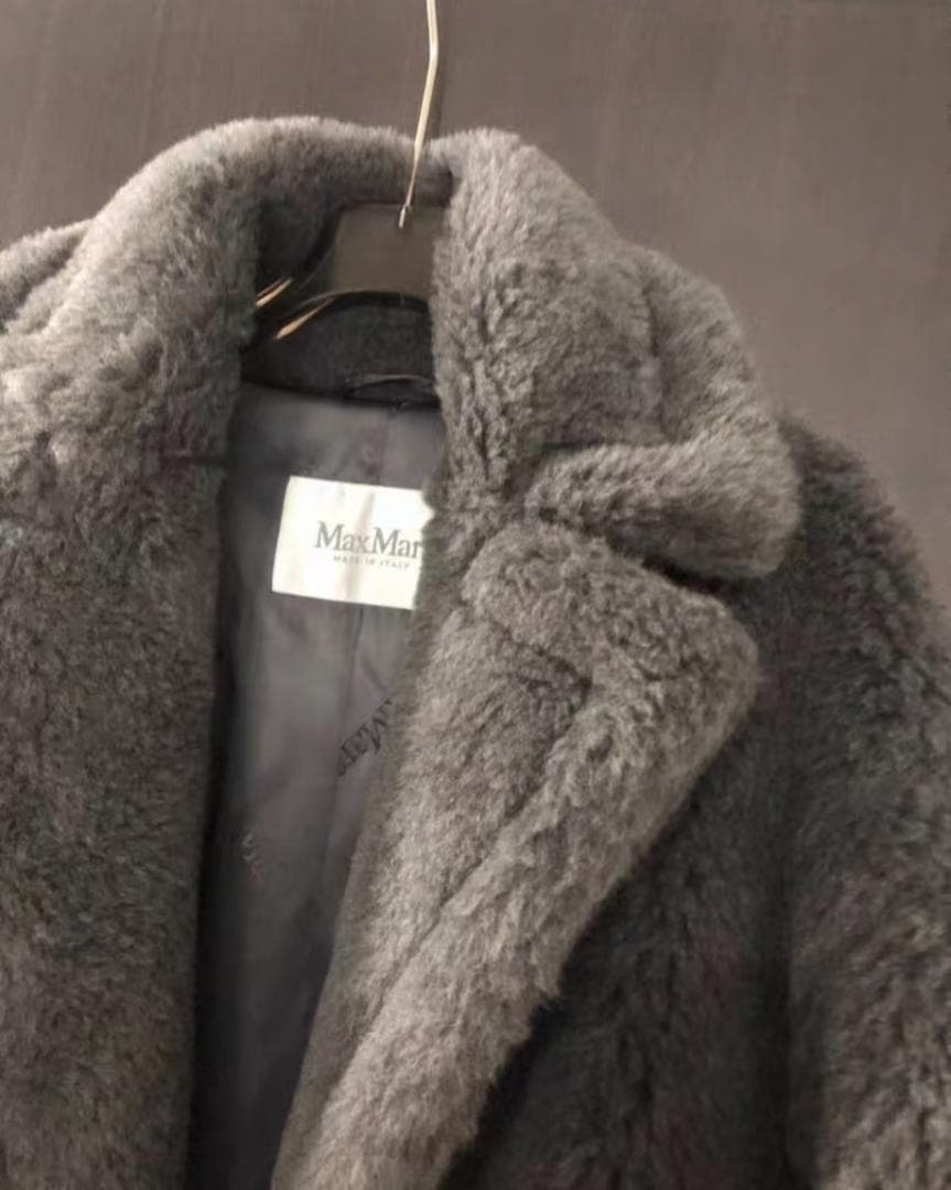 美品Max Mara テディベアコート グレー フ正規品