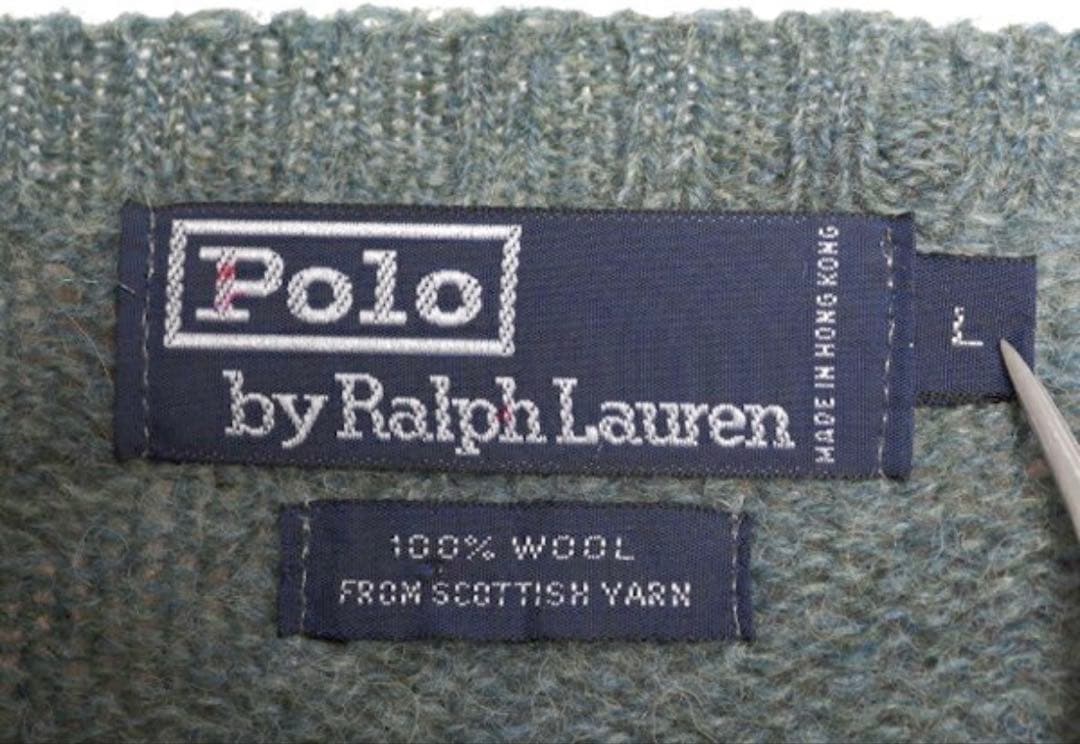 ⭐︎値下げ⭐︎ラルフローレン　ウールセーター L ブルー　グレー