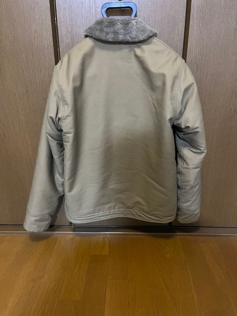 USNロゴ付きベージュミリタリージャケット M