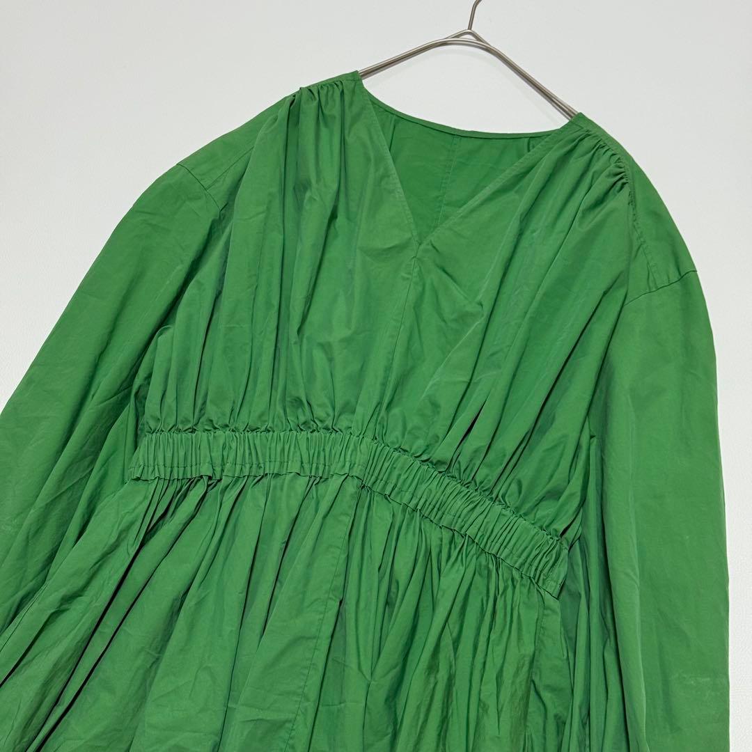 ルフィル　ギャザーブラウス　チュニック フレア Vネック 近年モデル