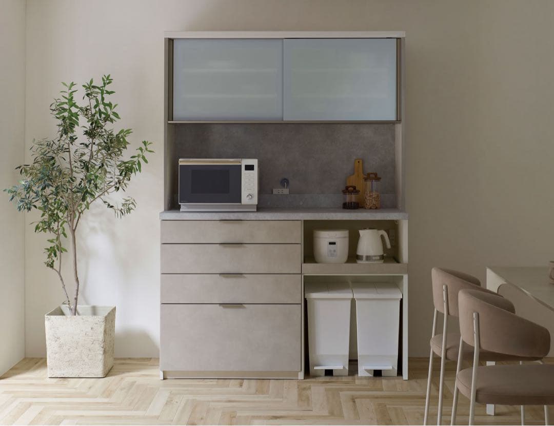 パモウナ　食器棚 下台オープンタイプ