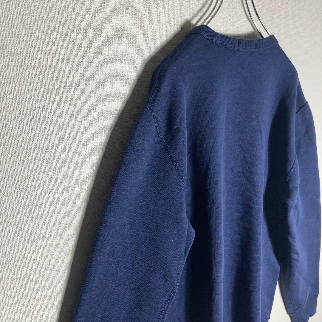 【美品】RALPH LAUREN スウェット 前V POLO 裏起毛 紺 M