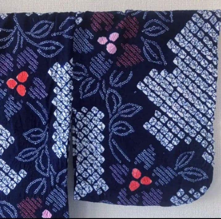 有松絞り　浴衣　身丈159cm