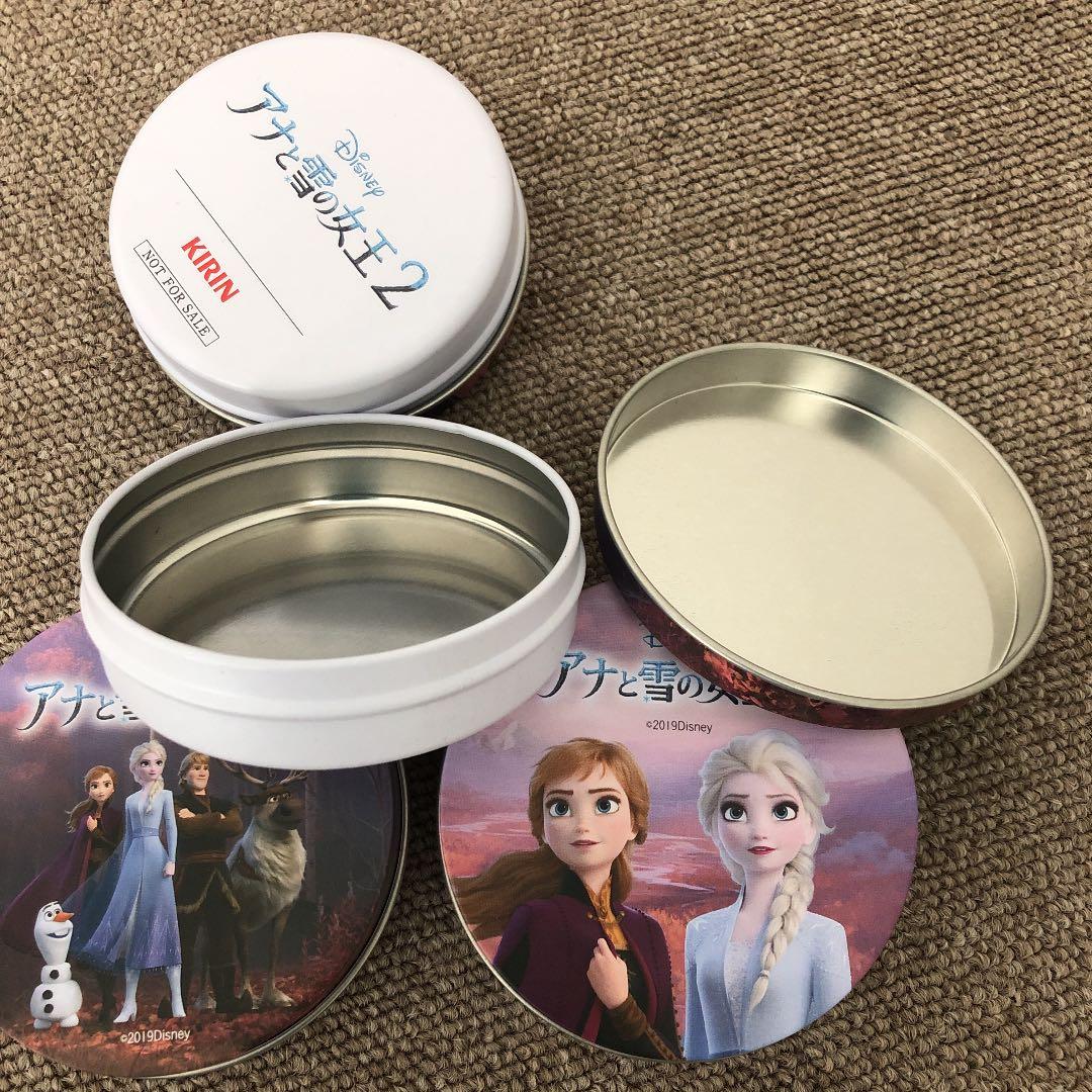 保留中。アナと雪の女王 ブリキ缶 2柄 4個♪ 美品 非売品 丸型 ディズニー