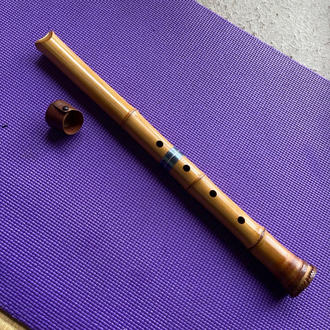 39 値下げ　尺八　一尺八寸管　唄口　白色　銘　保寿