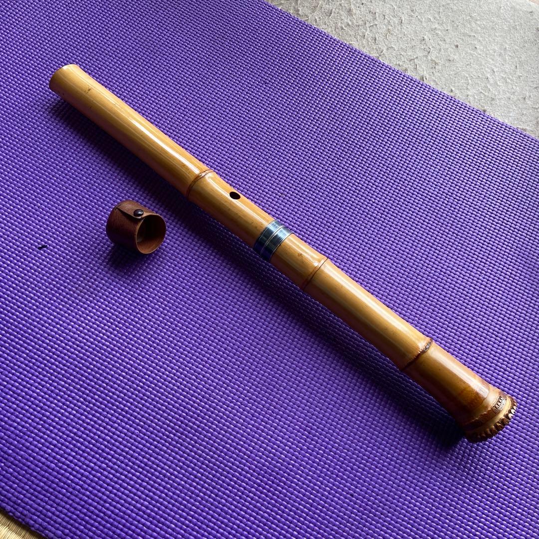 39 値下げ　尺八　一尺八寸管　唄口　白色　銘　保寿