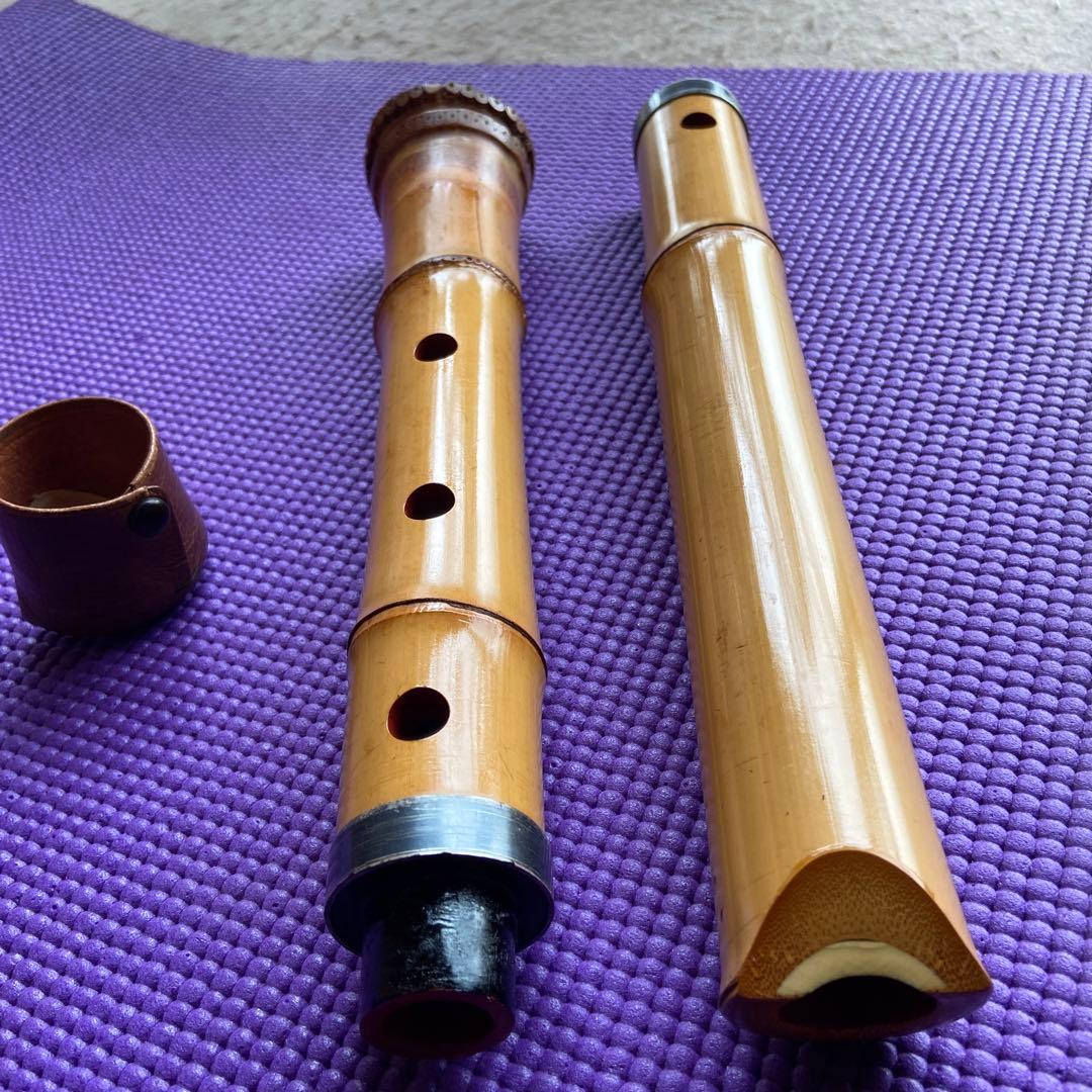 39 値下げ　尺八　一尺八寸管　唄口　白色　銘　保寿