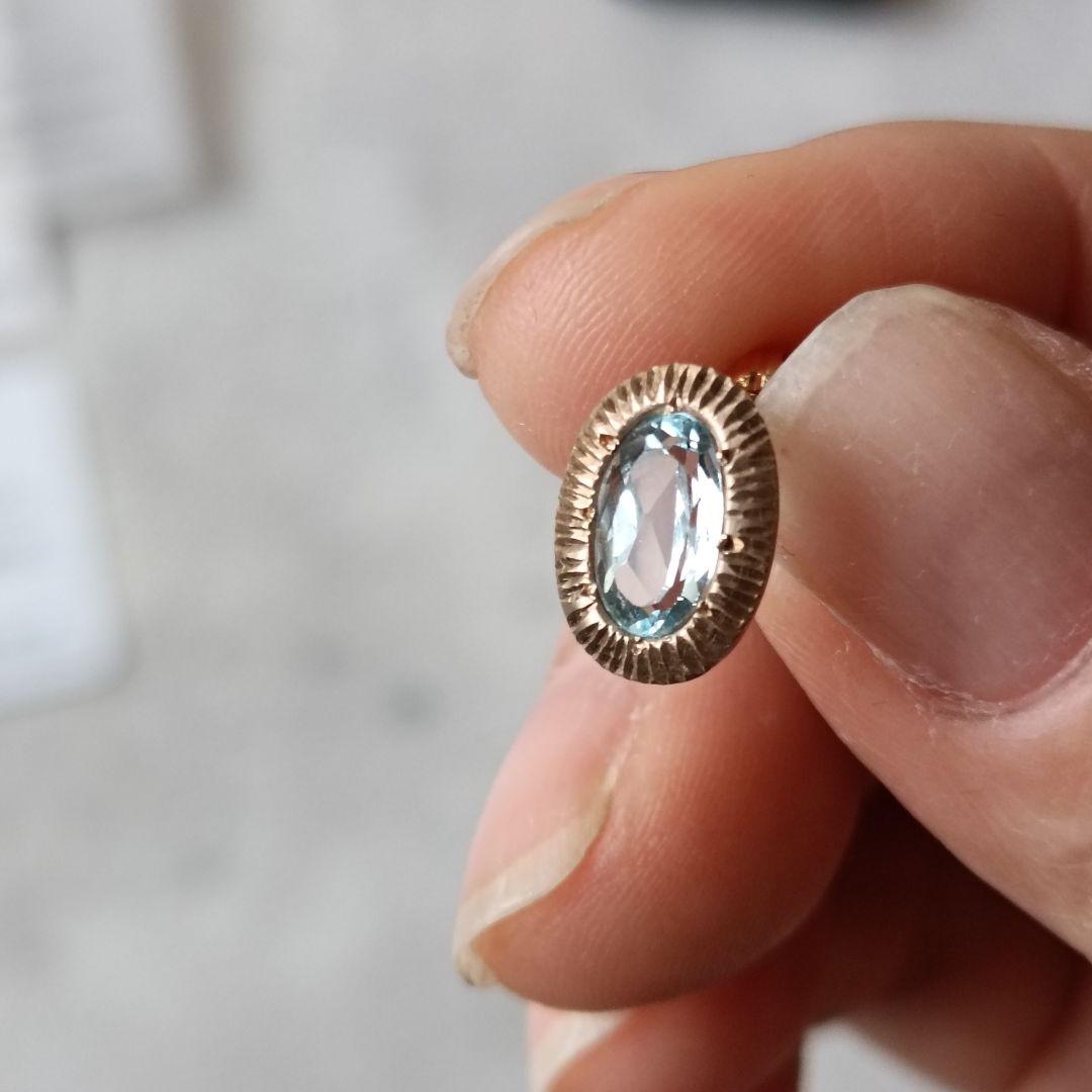 tatsuonagahata　タツオナガハタ　ピアス　アクアマリン　K10