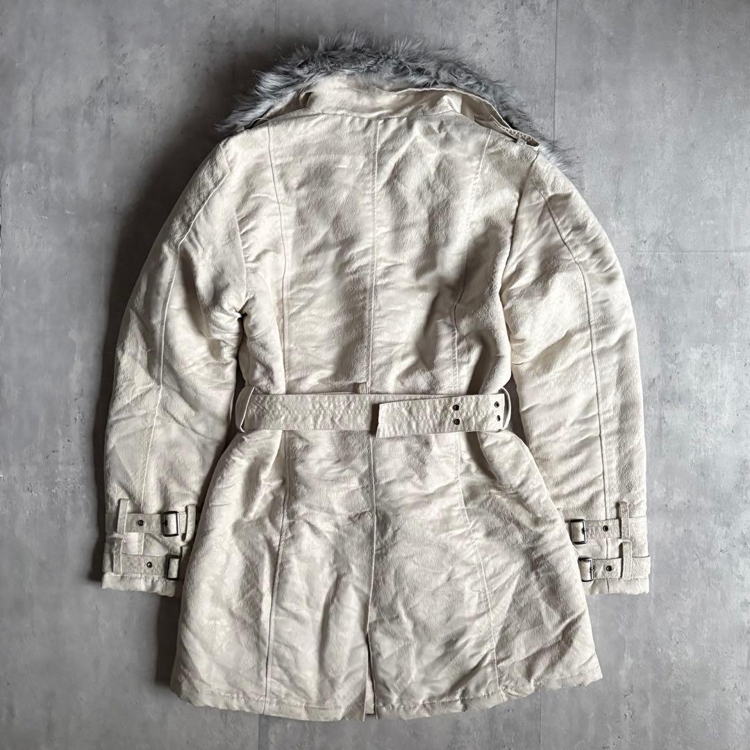 【00s archive】ファー付き　コート　蛇柄　y2k お兄系　ギャル男