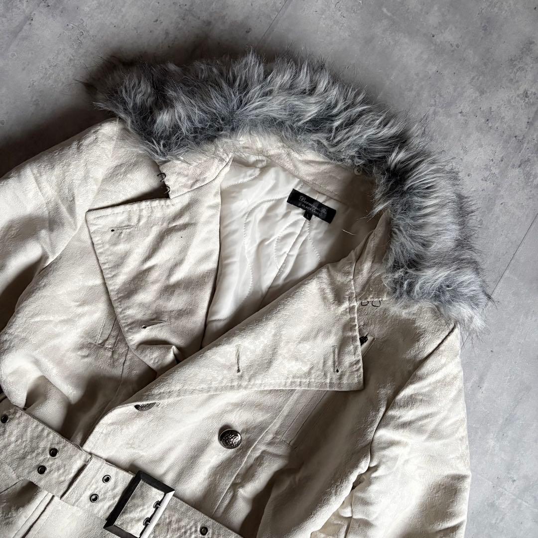 【00s archive】ファー付き　コート　蛇柄　y2k お兄系　ギャル男