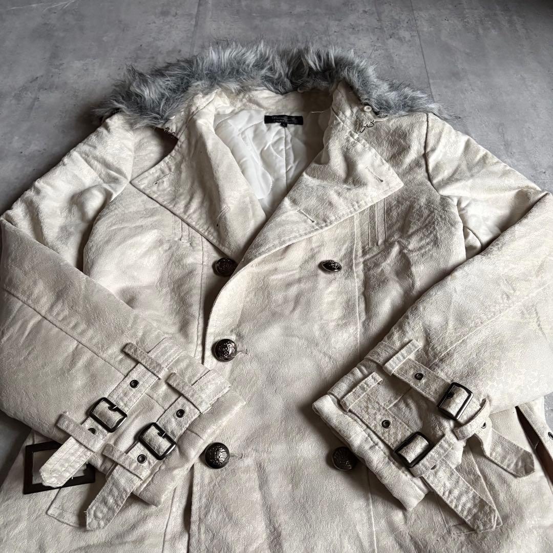 【00s archive】ファー付き　コート　蛇柄　y2k お兄系　ギャル男