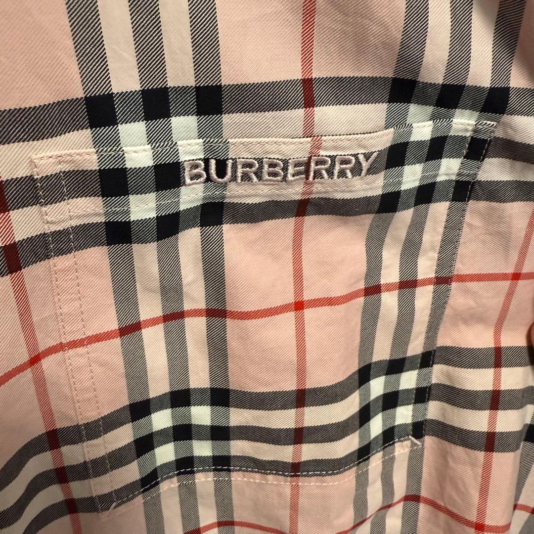 22SS 伊製 バーバリー レディース 長袖 シャツ ノバチェック柄 ピンク