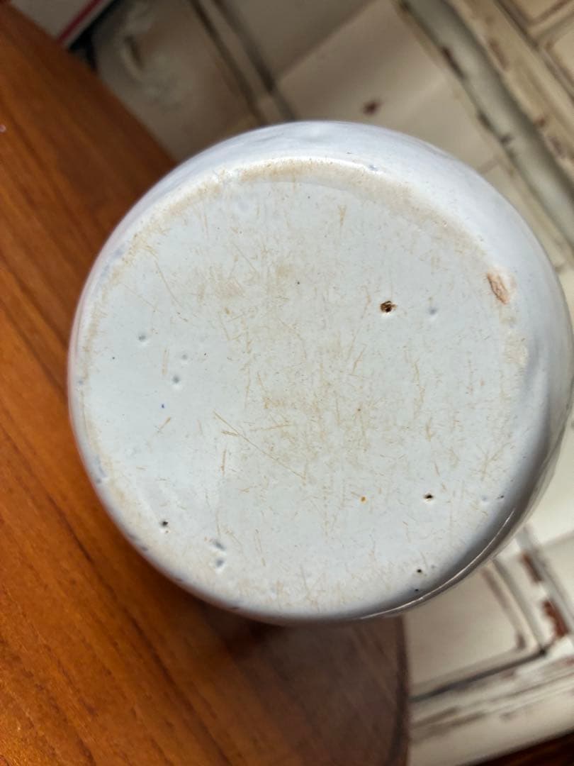 フランス　アンティーク　ホーロー　ジャグ　ピッチャー　水差し　ホワイト　100年