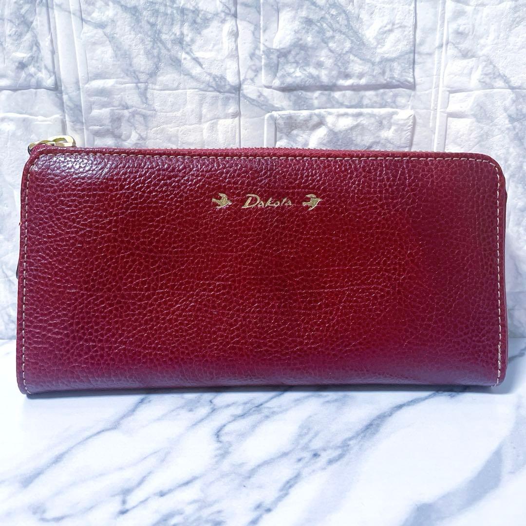 【新品✨️】Dakota(ダコタ)ラウンドジップ本革長財布 ワインレッド 日本製