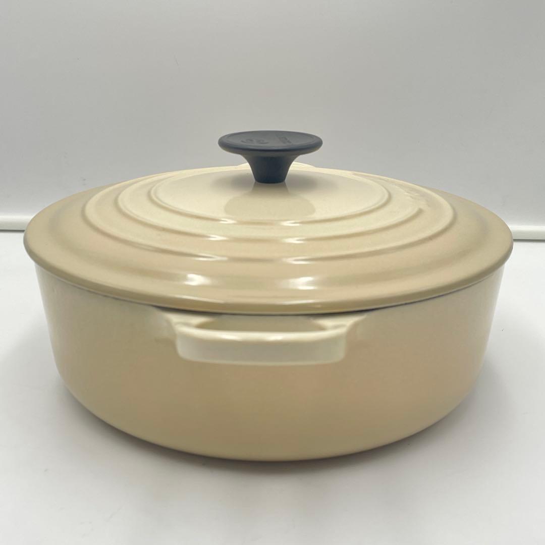 美品　LE CREUSET ジャポネーズ　両手鍋　24cm アイボリー