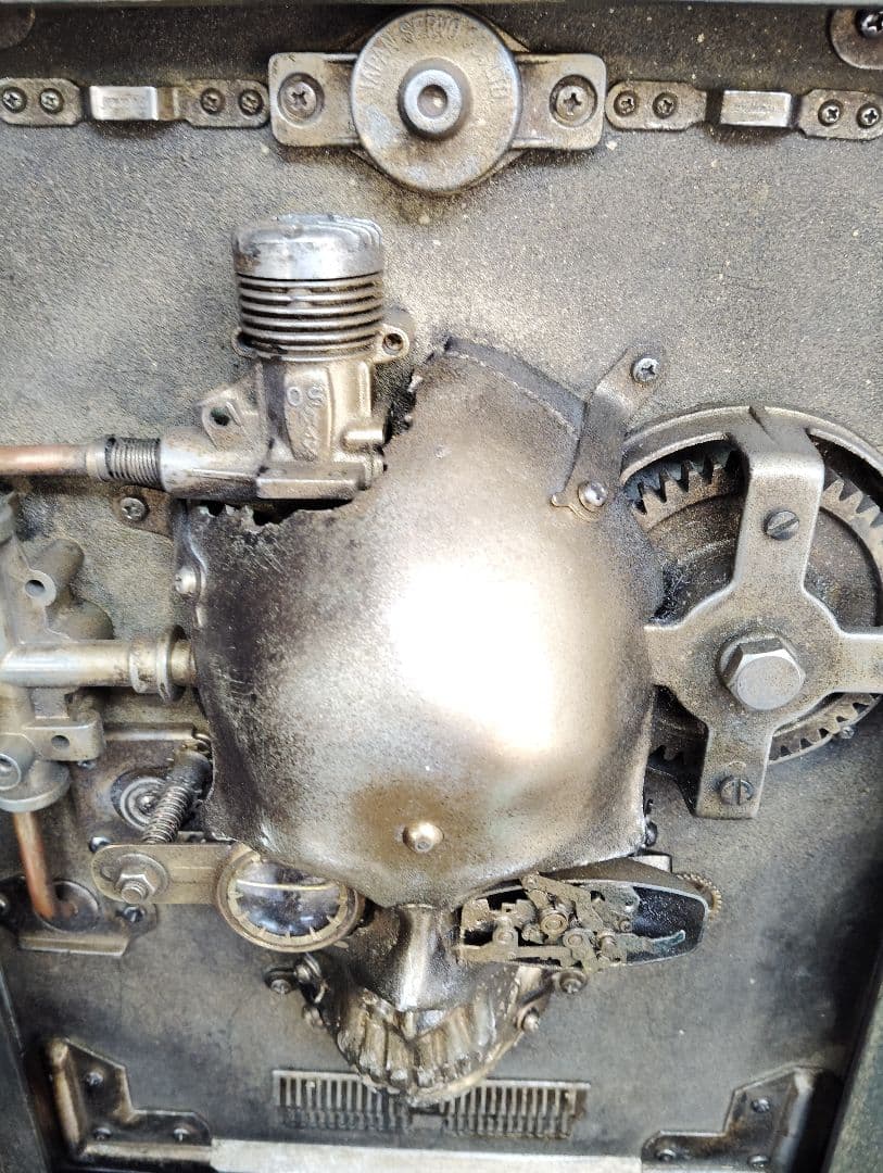 一点物 ハンドメイド スチームパンク スカル 立体壁掛けアート オブジェ