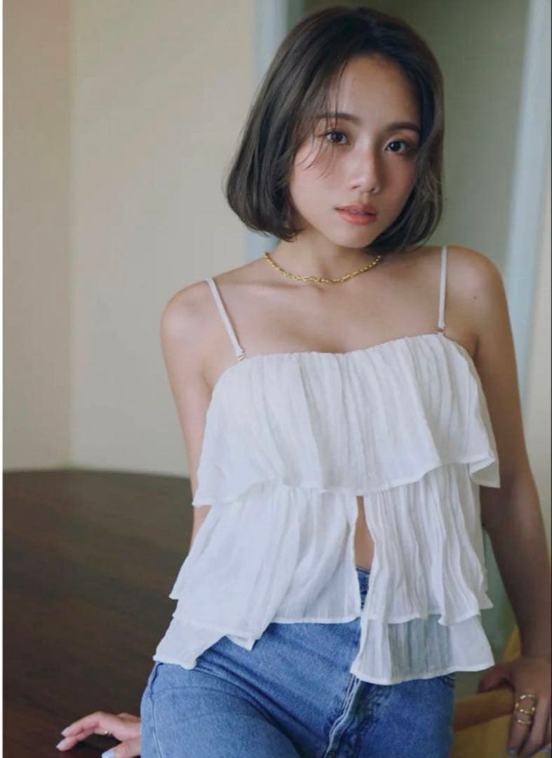 searoomlynn collab パッドinフリル 2wayキャミソール M