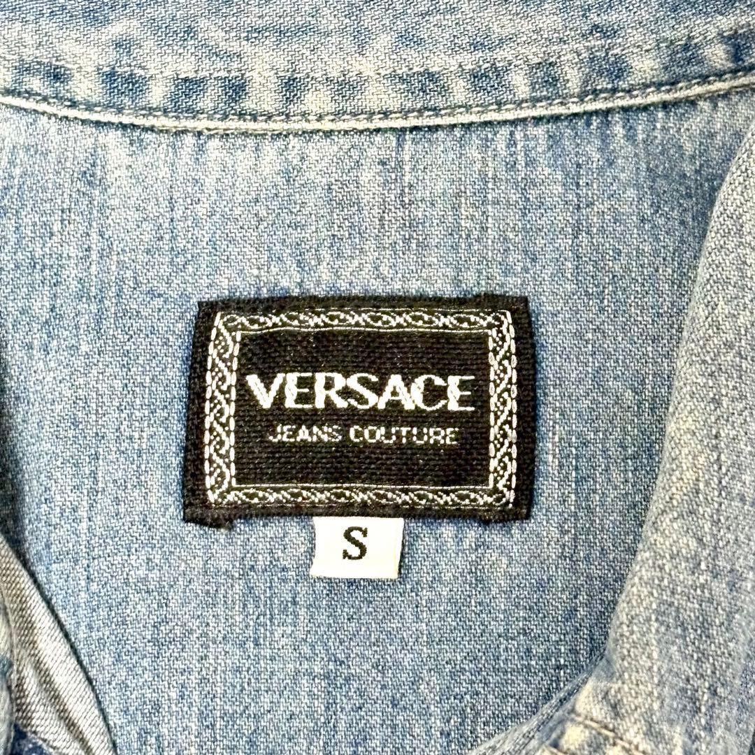 【極美品】ヴェルサーチジーンズクチュール　デニムシャツ　イタリア製　コットン　L