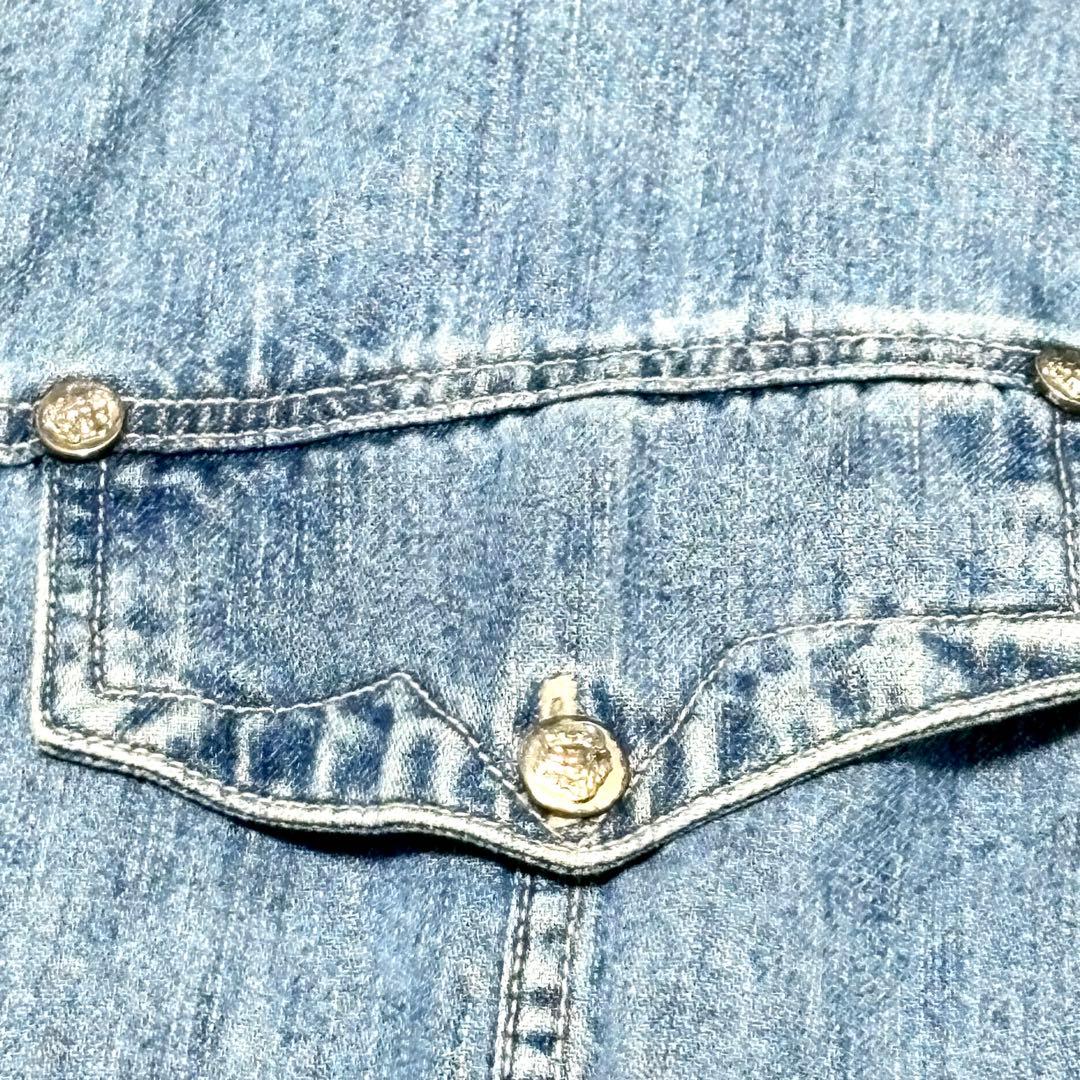 【極美品】ヴェルサーチジーンズクチュール　デニムシャツ　イタリア製　コットン　L