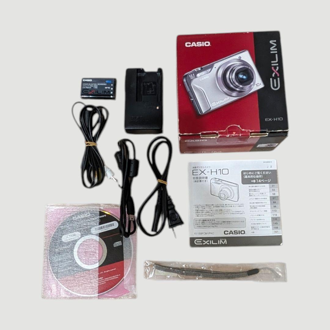 美品 動作確認済 CASIO EX-H10 ピンク デジカメ 充電器 付属品多数