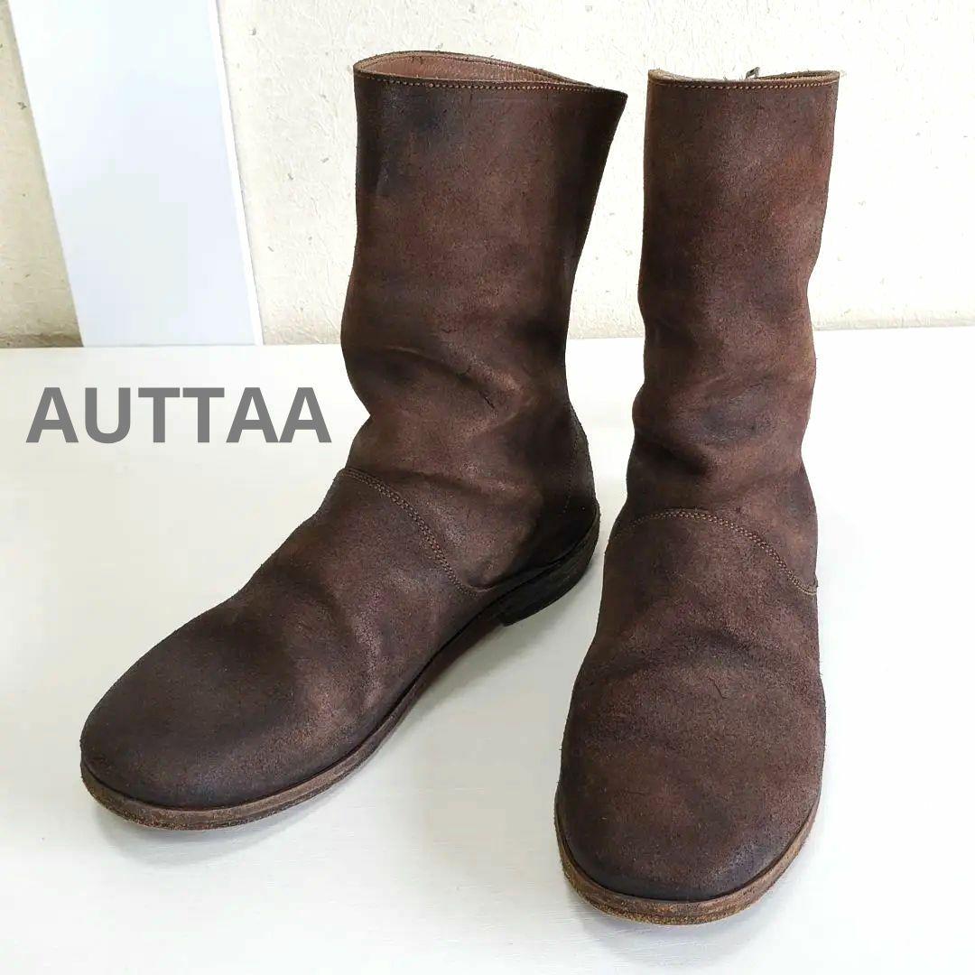 美品◆AUTTAA アウッタ スウェードレザー バックジップ ショートブーツ38