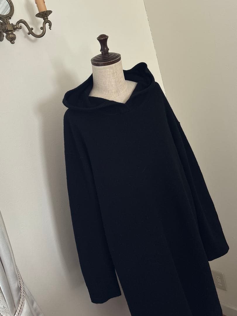 【希少】マックスマーラ MaxMara ロゴ入りニットワンピース　L 黒