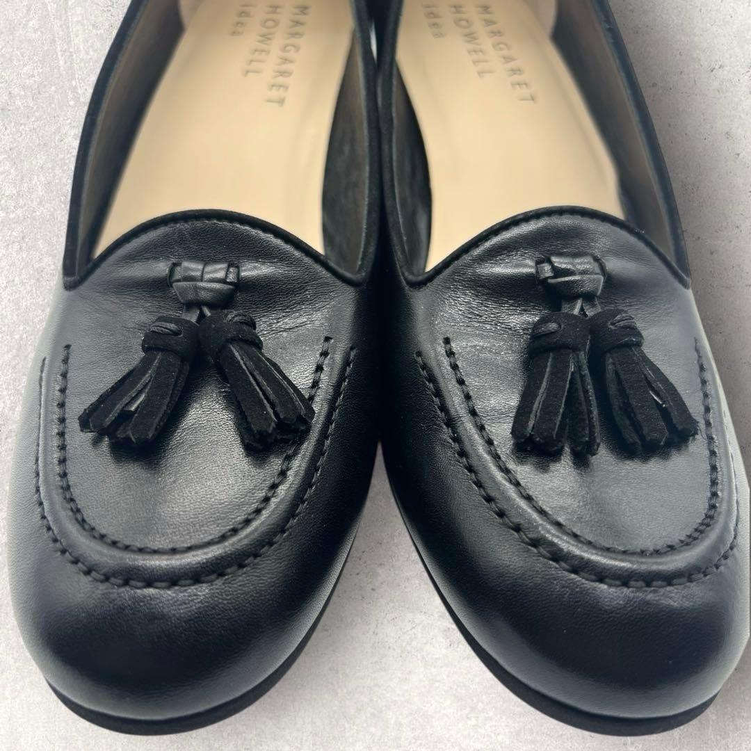美品☆ マーガレットハウウェル　黒　ブラックローファー　タッセル　24.5㎝