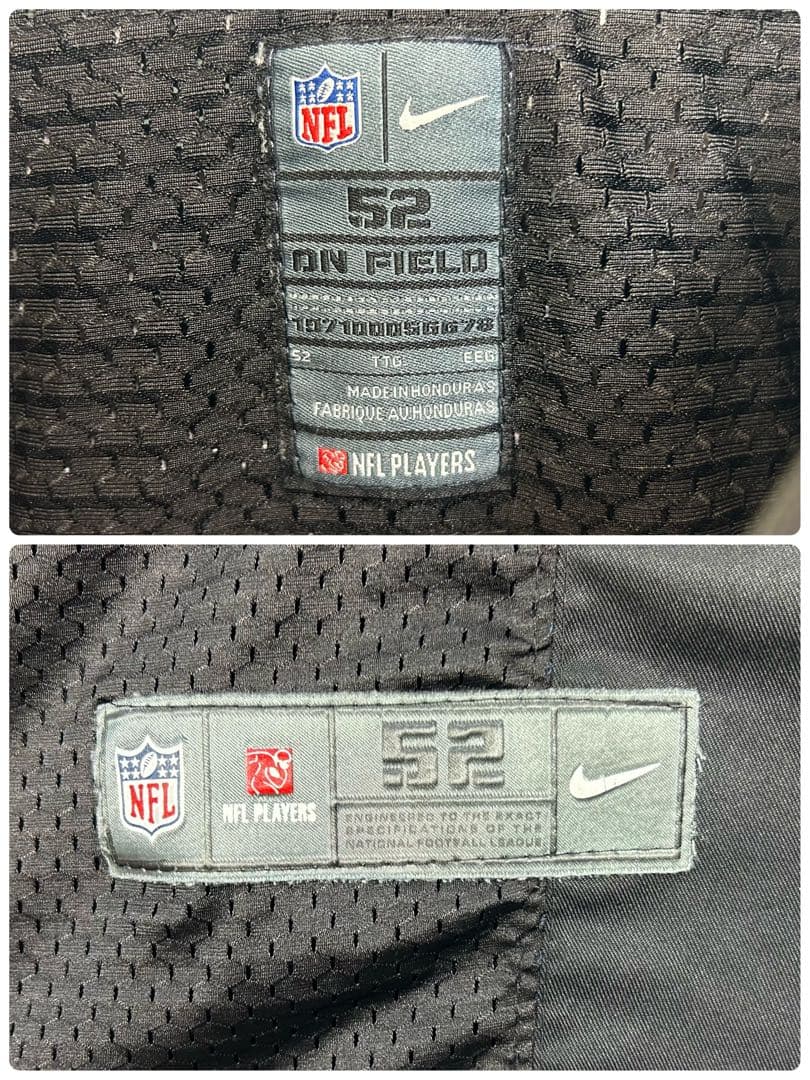 ナイキ NFL 全刺繍 レイダース アメフトゲームシャツ XL 5519