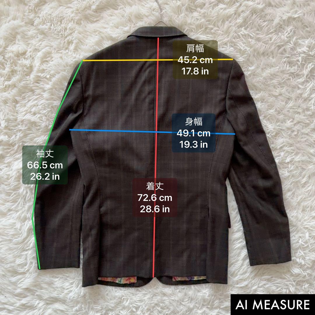 ポールスミスコレクション 裏地花柄 総柄 セットアップスーツ Lサイズ ブラウン