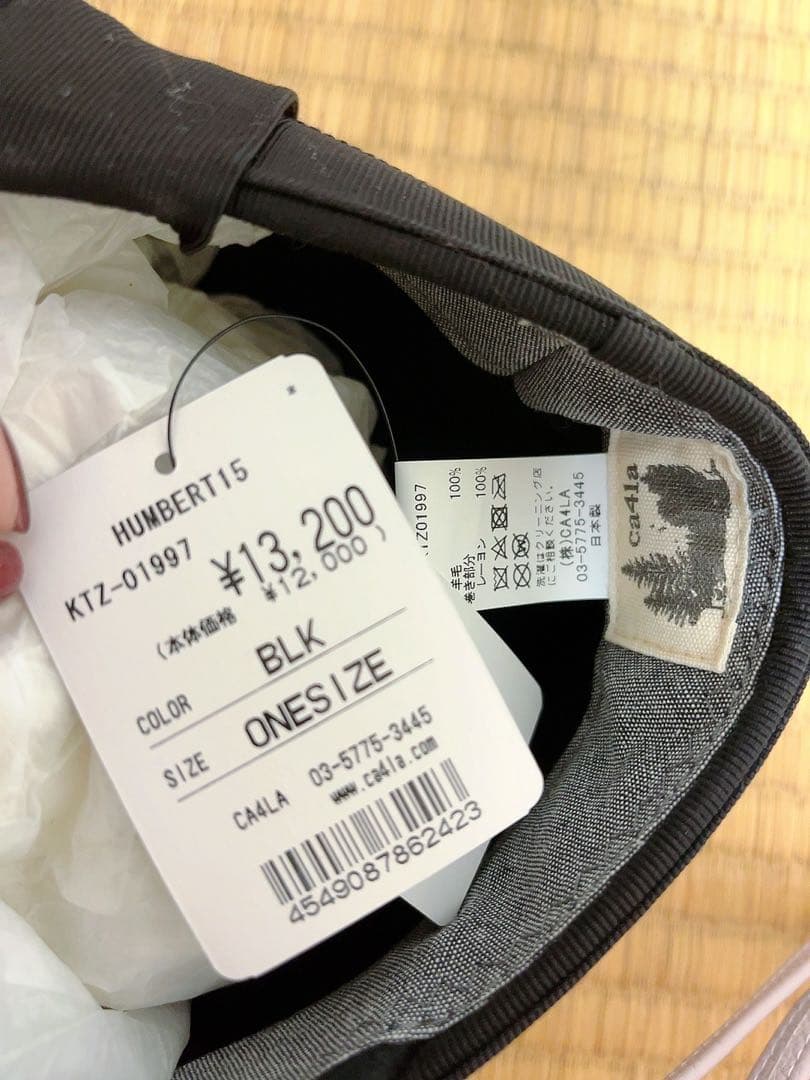 新品 CA4LA カシラ リボン付キャスケット ブラック 黒