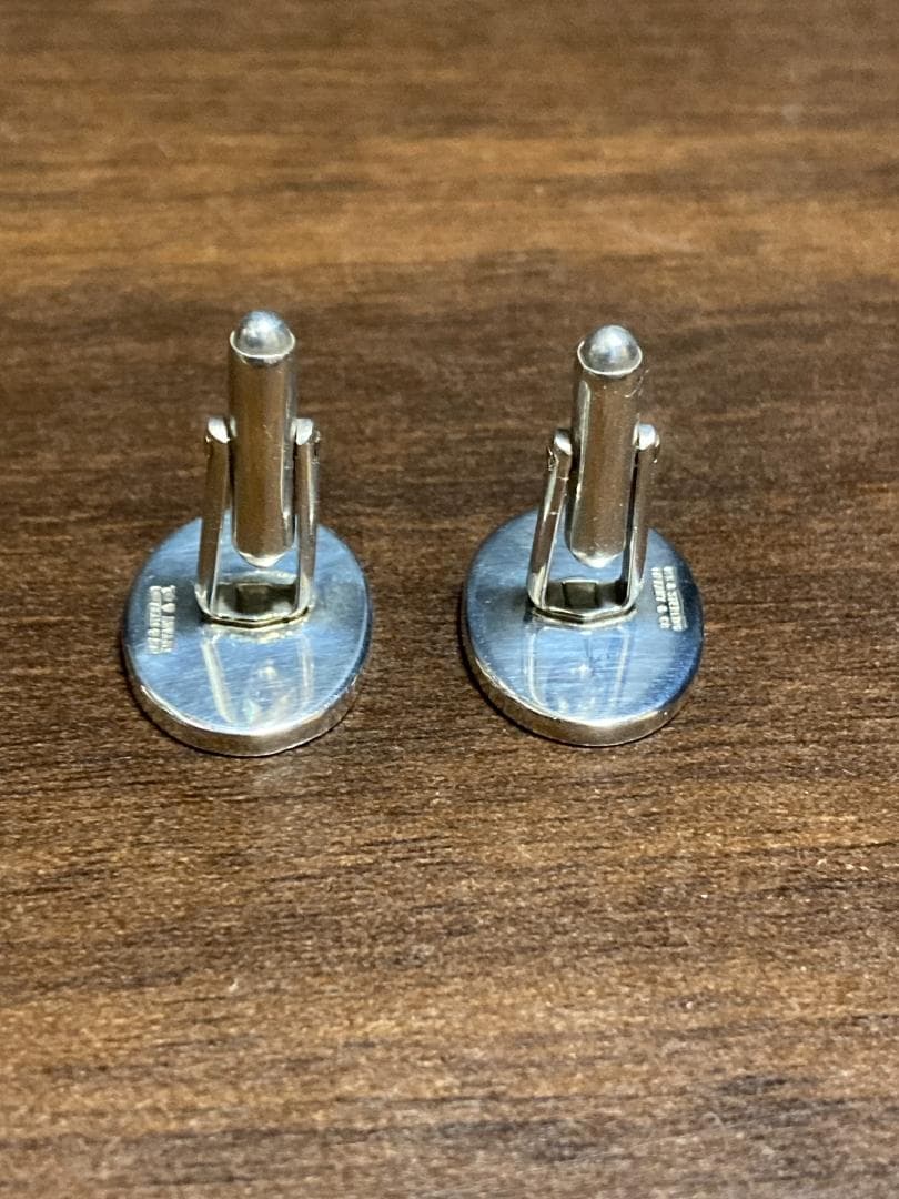 美品 ティファニー コンビ オーバル ラウンド ライン カフス 925 750