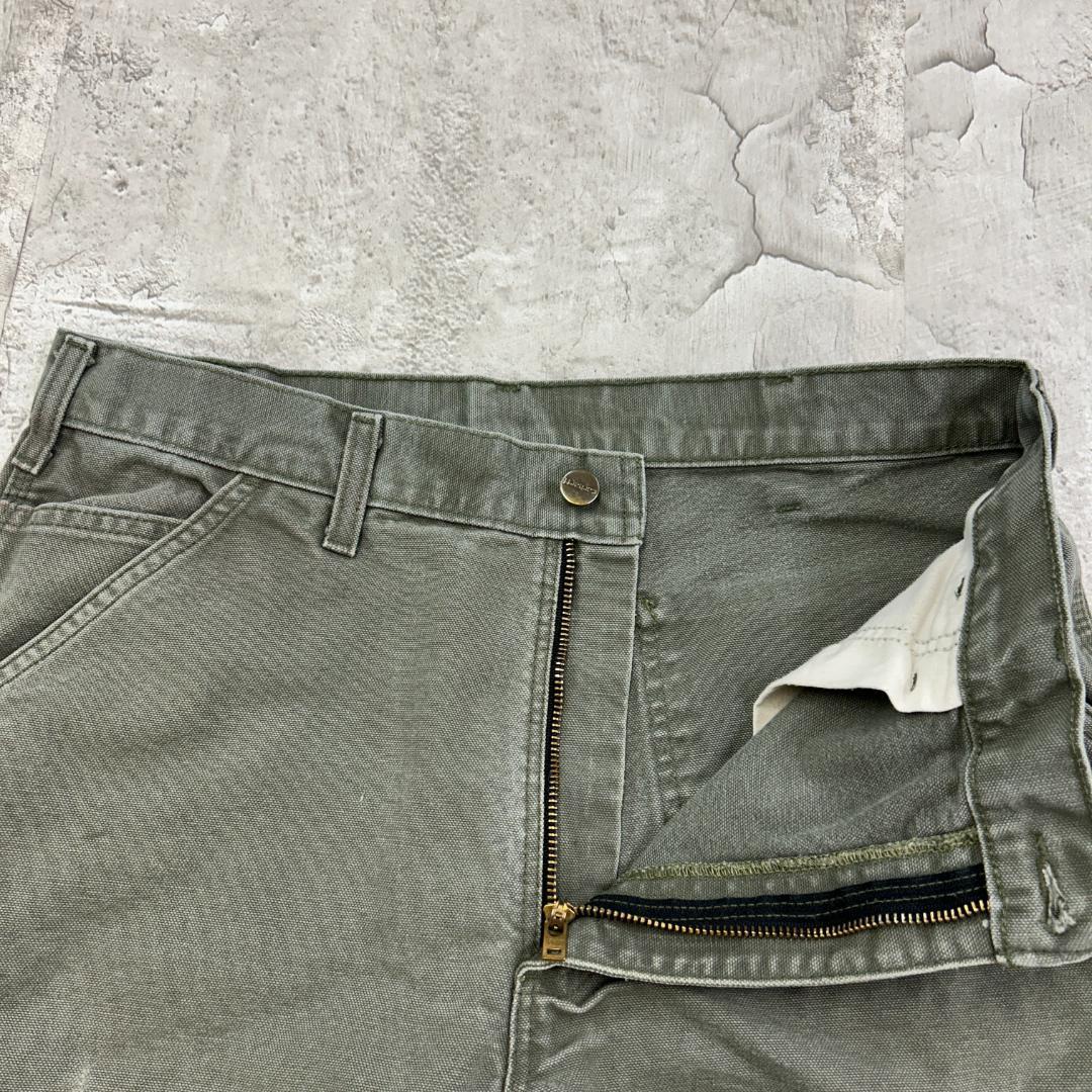 ゆ*こ様 カーハート　ダック　ペインターパンツ　MOS　雰囲気抜群　古着　グリー