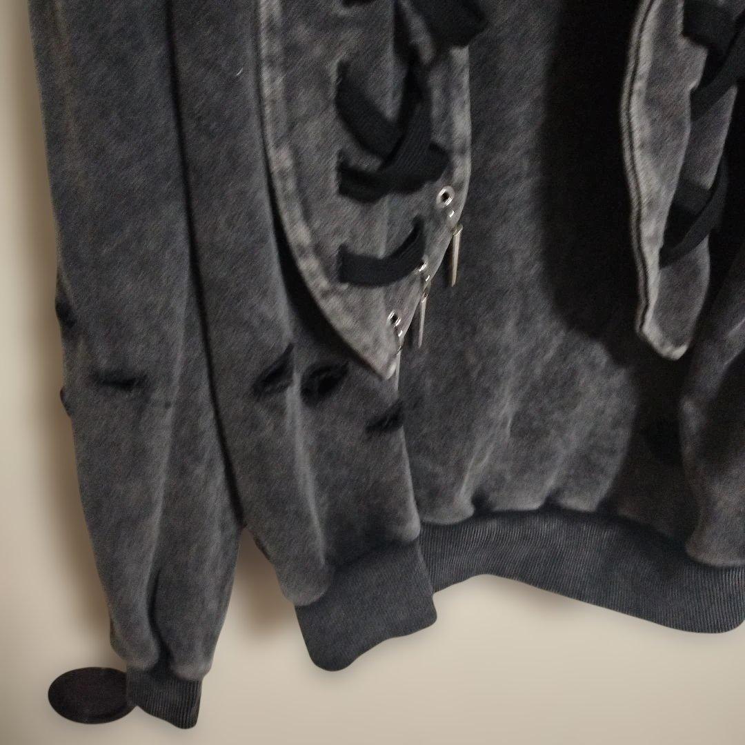 REFLEM レフレム うさ耳チェーン付きZIPパーカー　グレー