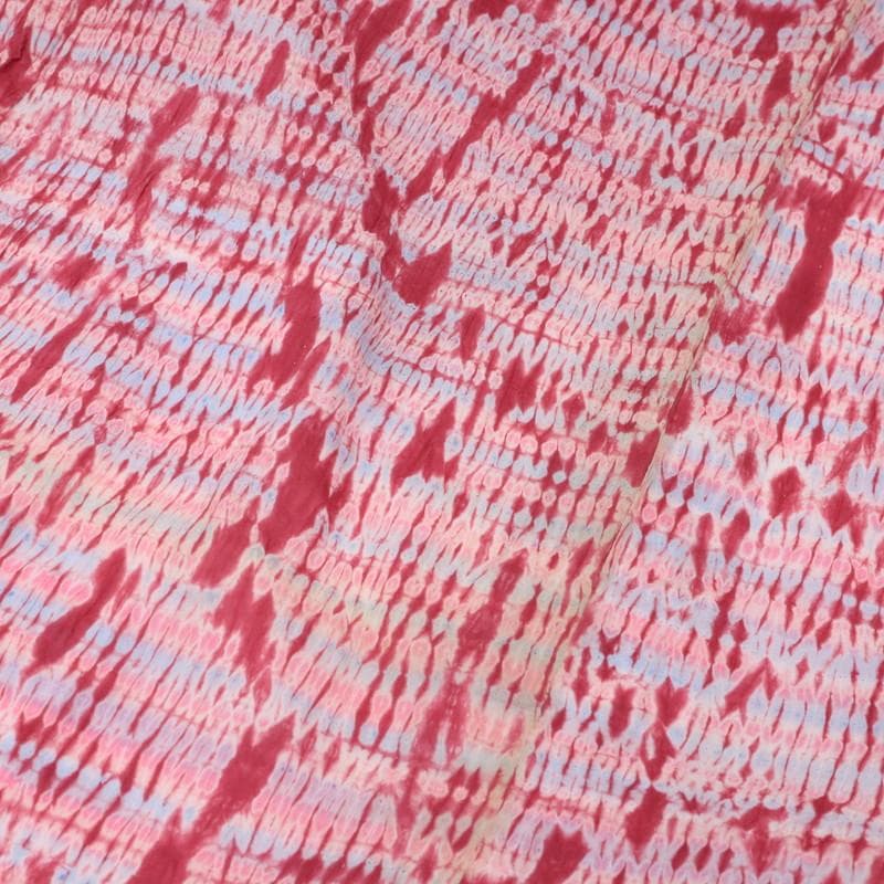 【板締め絞り浴衣】長尺 濃ピンクトールサイズ 木綿 夏着物 8UM7