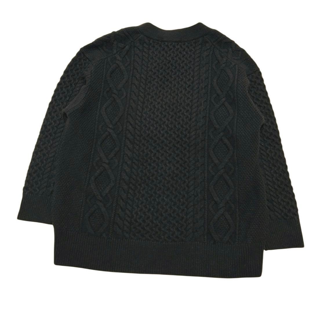 新品タグ付　23区　洗えるアランパターン　バルキーニット　カーディガン　黒　38