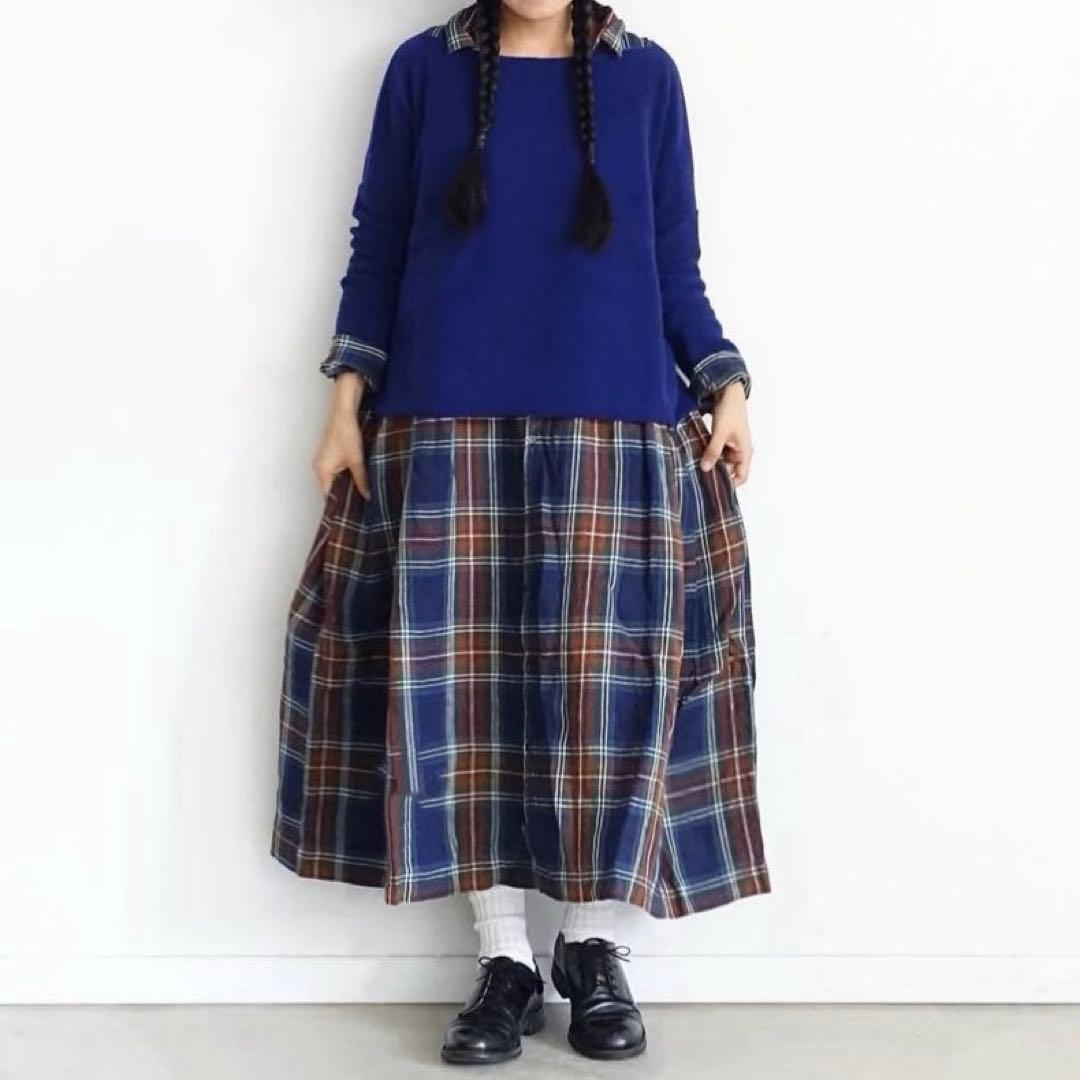 ICHI Antiquites リネンタータンシャツドレス ワンピース サイズF