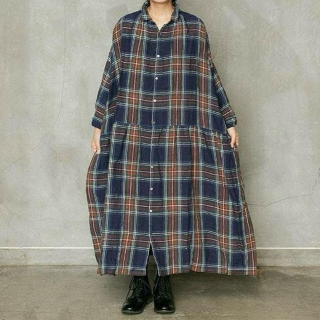 ICHI Antiquites リネンタータンシャツドレス ワンピース サイズF