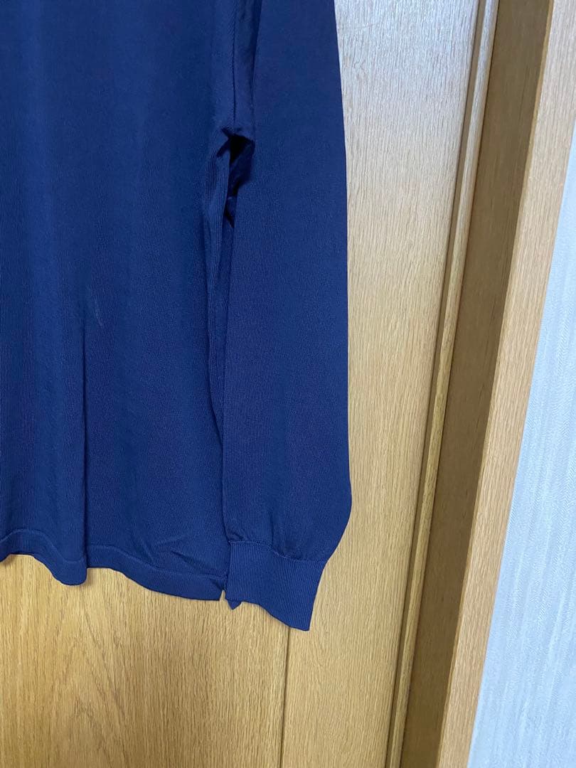 yonetomi NEW BASIC ネイビー クルーネック 長袖セーター美品❗️