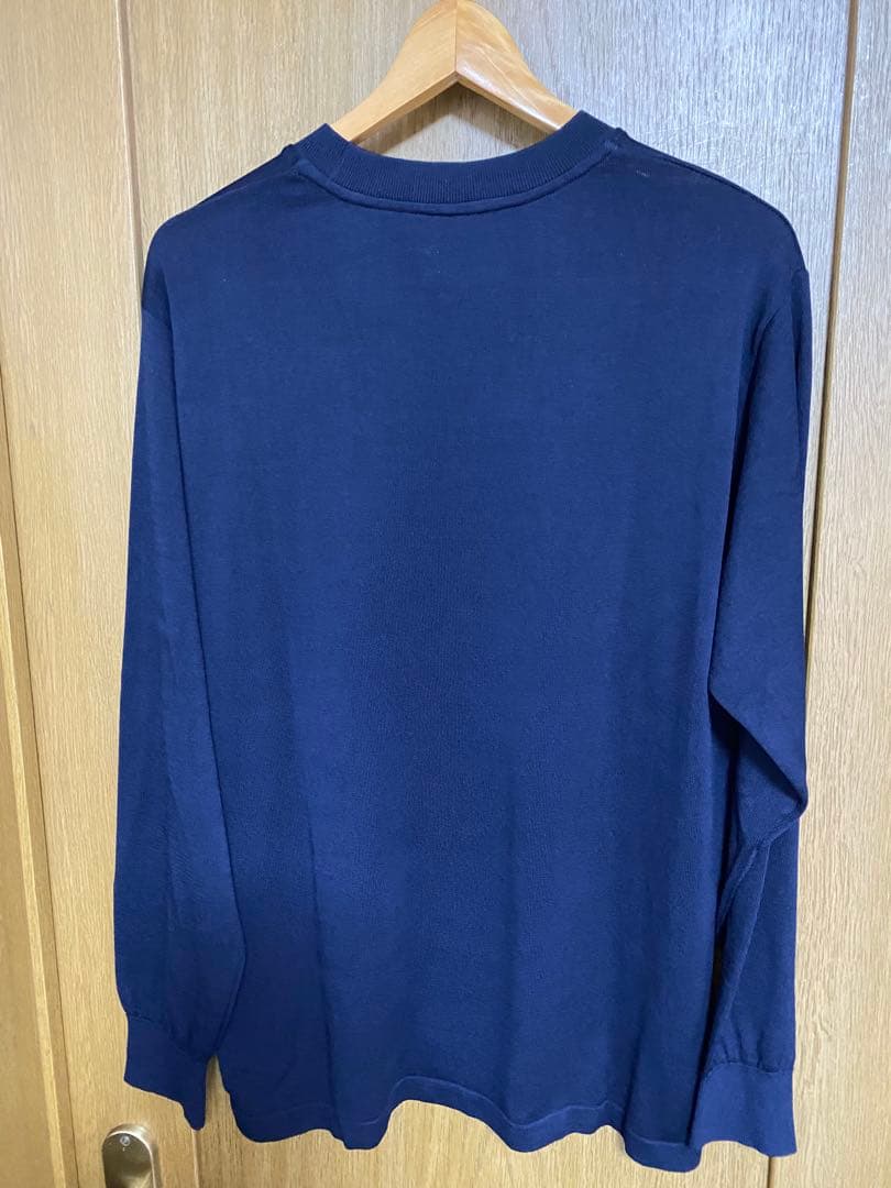 yonetomi NEW BASIC ネイビー クルーネック 長袖セーター美品❗️