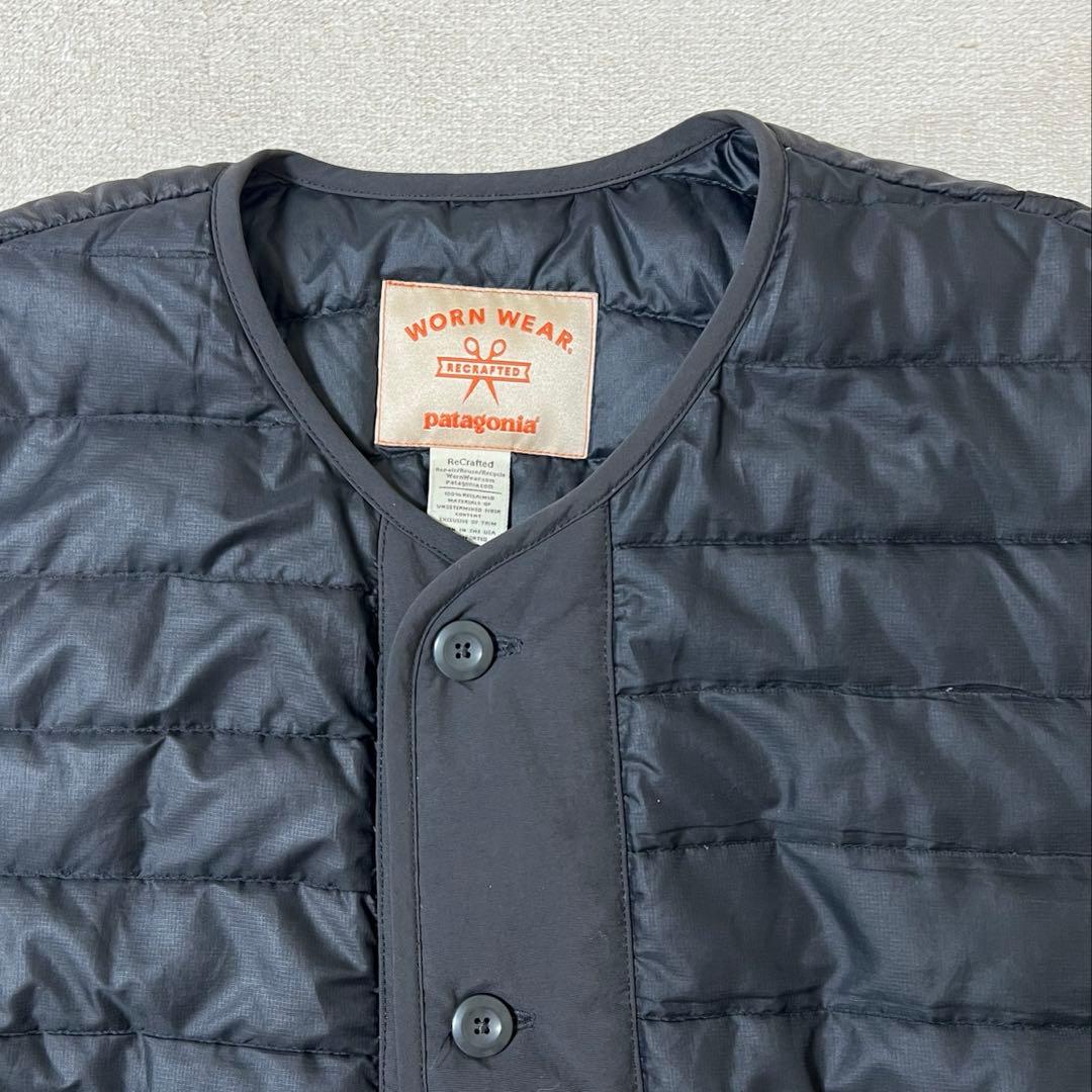 希少‼️黒‼️パタゴニア WORN WEAR ダウンベスト recrafted