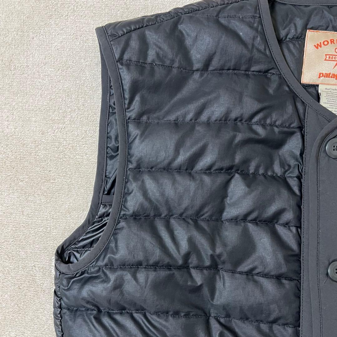 希少‼️黒‼️パタゴニア WORN WEAR ダウンベスト recrafted