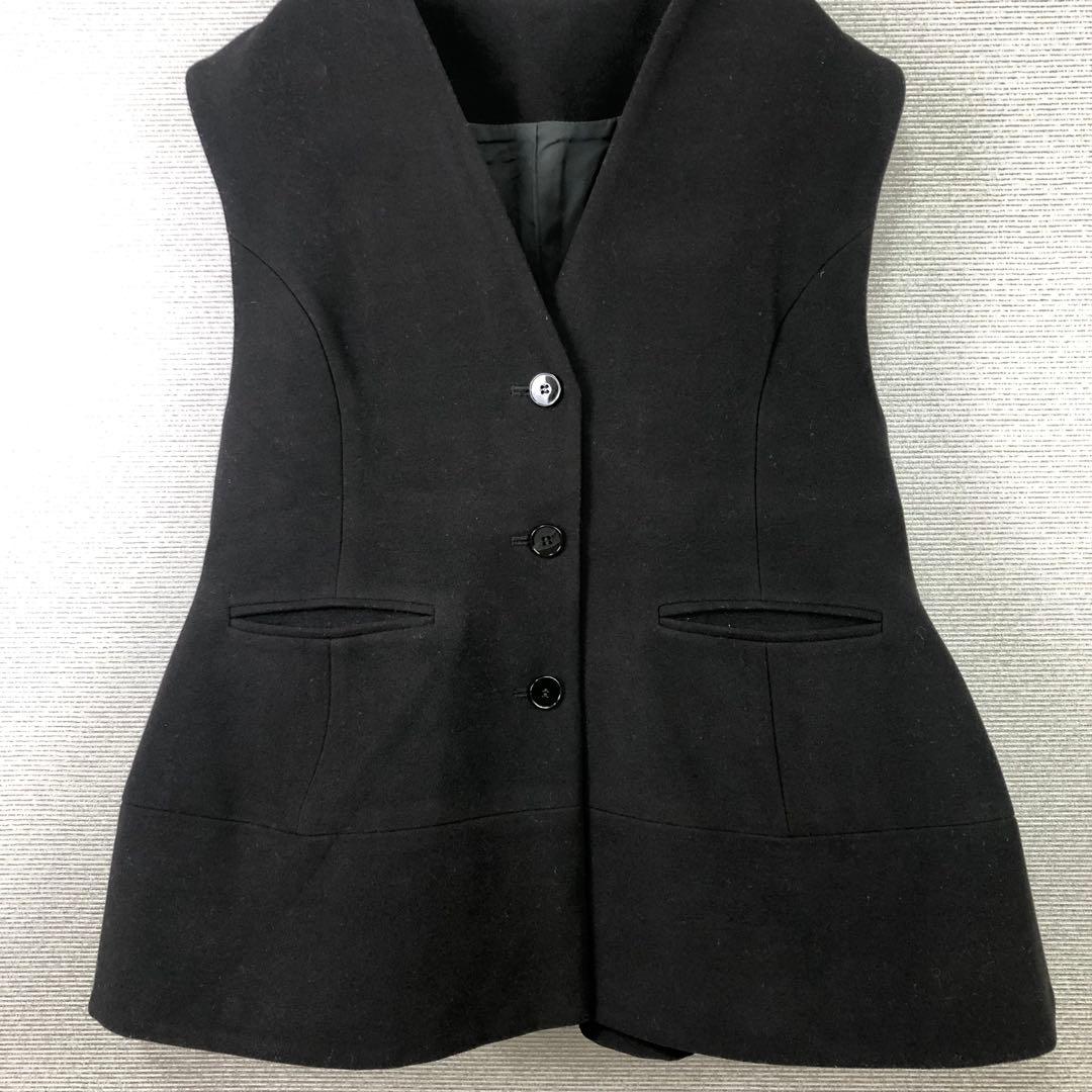 machatt ウールライクフォルムベスト ブラック