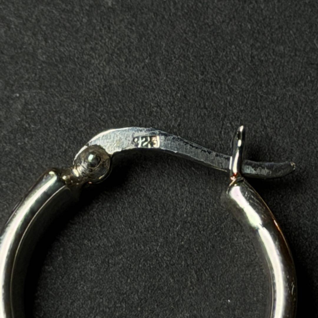 シルバー925 silver ワイドフープピアス/軽研磨仕上げ/両耳