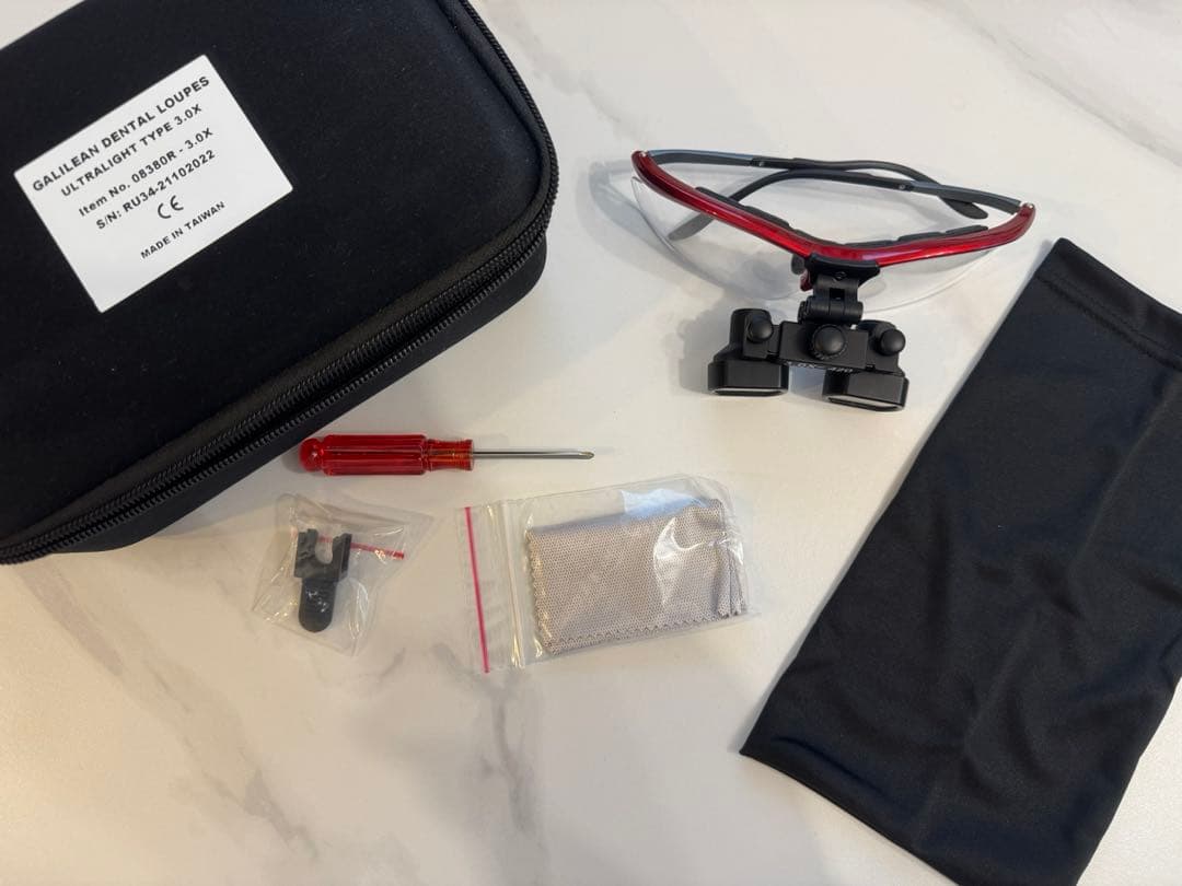 【美品】ガレリアンルーペ　歯科用ルーペ　3.0倍 420mm ケース付き